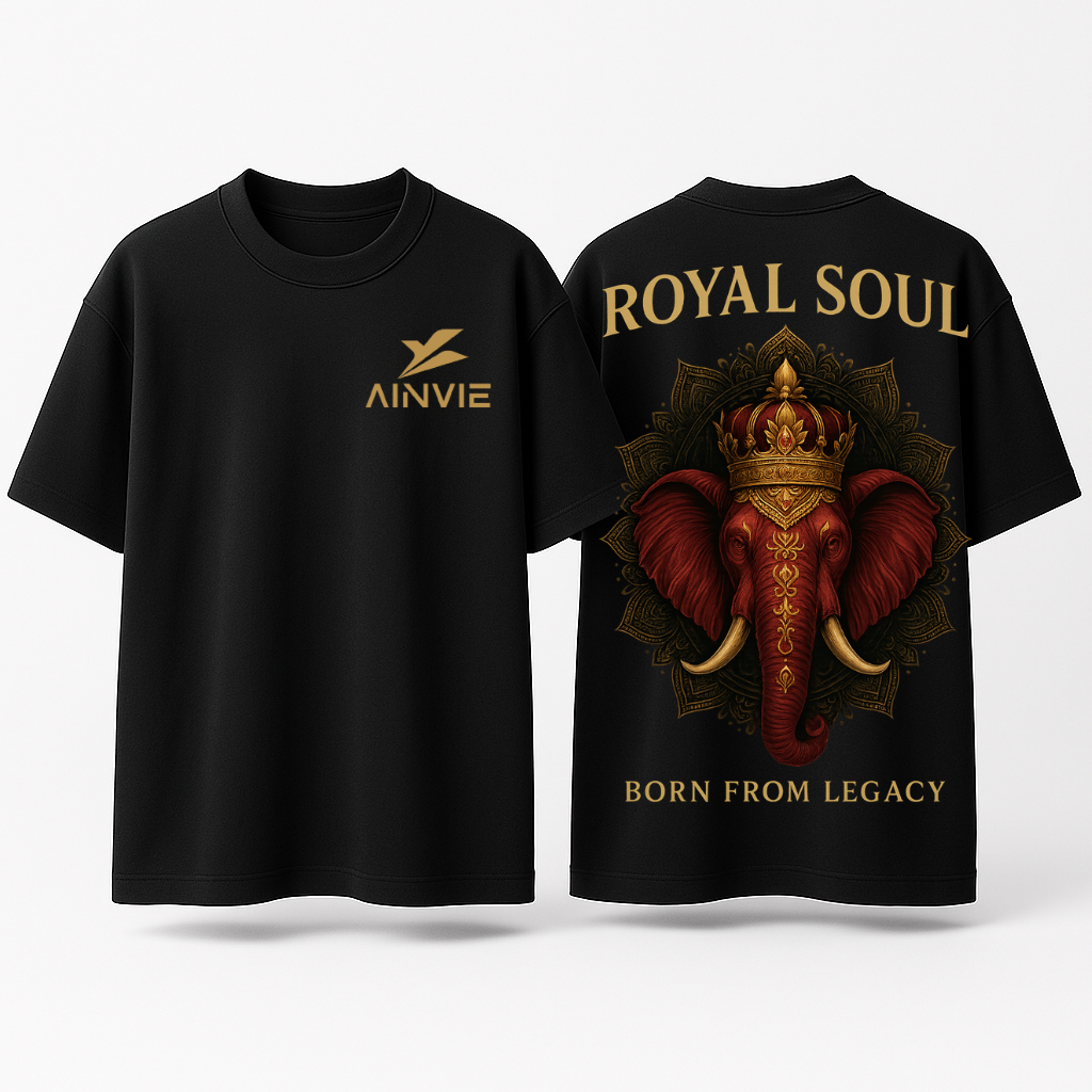 Royal Soul Oversized T-Shirt – 220 GSM | 100% Cotton Premium Streetwear