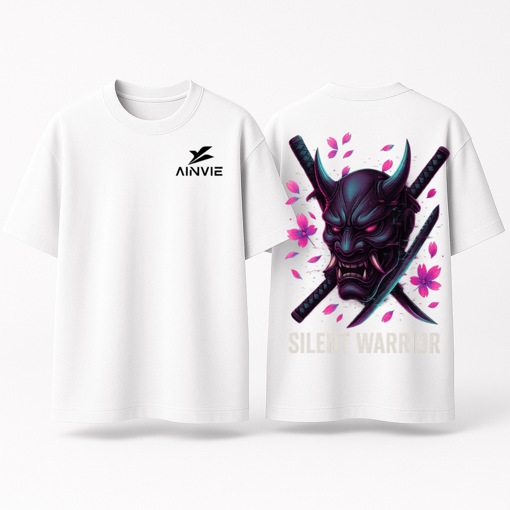 Silent Warrior Oversized T-Shirt – 220 GSM | 100% Cotton Premium Streetwear