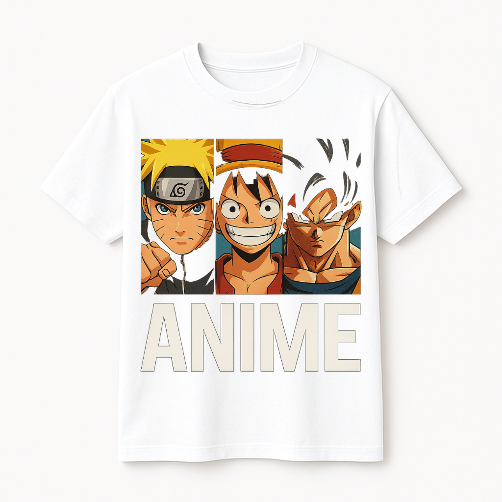 Anime Trio T-Shirt – 180 GSM Regular Fit | 100% Cotton | Premium Print