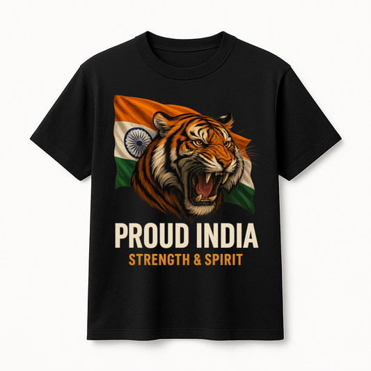 Proud India Oversized T-Shirt – Strength & Spirit | 220 GSM | 100% Cotton Premium Streetwear