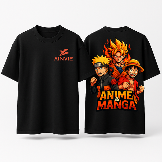 Anime & Manga Oversized T-Shirt – 220 GSM | 100% Cotton Premium Streetwear