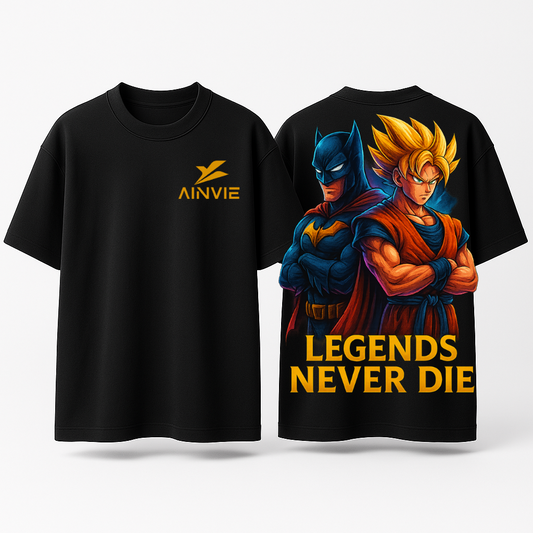 Legends Never Die Oversized T-Shirt – 220 GSM | 100% Cotton Premium Streetwear