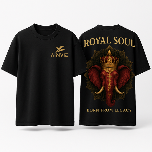 Royal Soul Oversized T-Shirt – 220 GSM | 100% Cotton Premium Streetwear