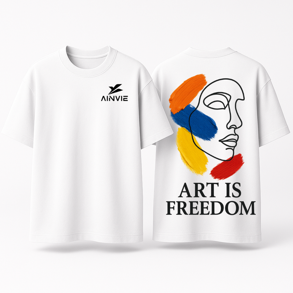 Art is Freedom Oversized T-Shirt – 220 GSM | 100% Cotton Premium Streetwear