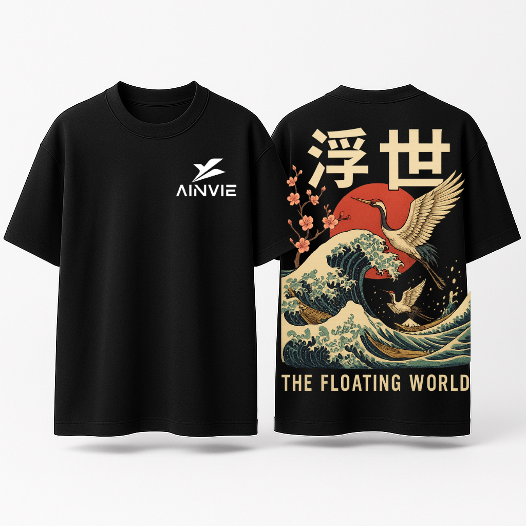 The Floating World Oversized T-Shirt – 220 GSM | 100% Cotton Premium Streetwear
