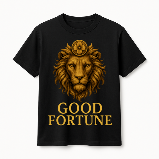 GOOD FORTUNE --- Premium Lion Cotton Regular Fit T-Shirt