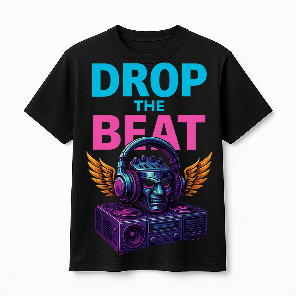 DROP THE BEAT – Graphic Unisex T-Shirt | 100% Cotton | Regular Fit (180 GSM)