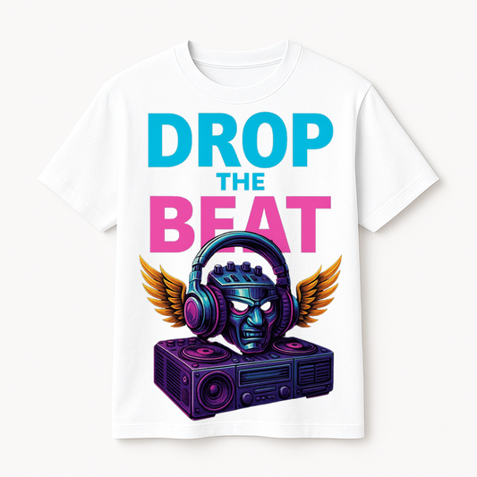 DROP THE BEAT – Graphic Unisex T-Shirt | 100% Cotton | Regular Fit (180 GSM)