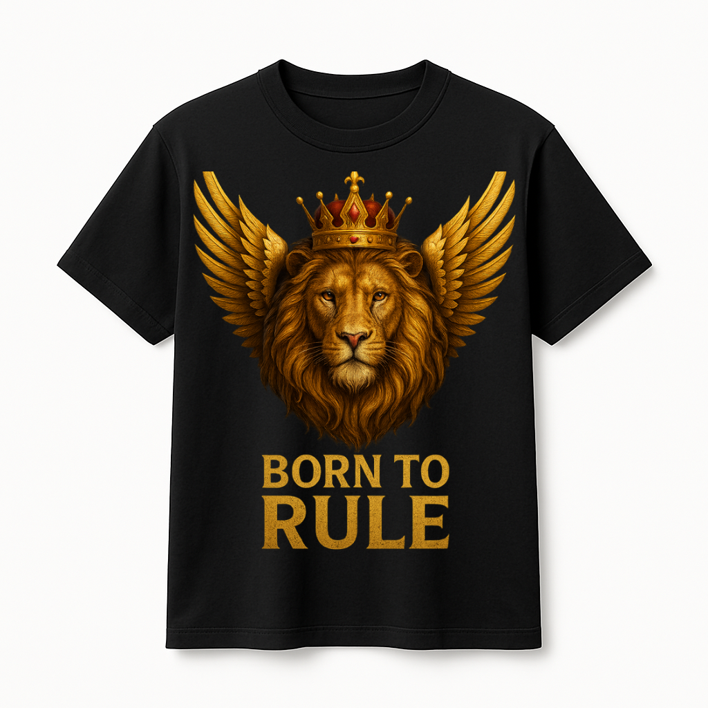 Born To Rule – Premium Lion Crown Tee (Unisex)