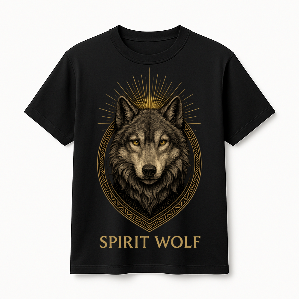 SPIRIT WOLF -- Premium Cotton Regular Fit T-Shirt