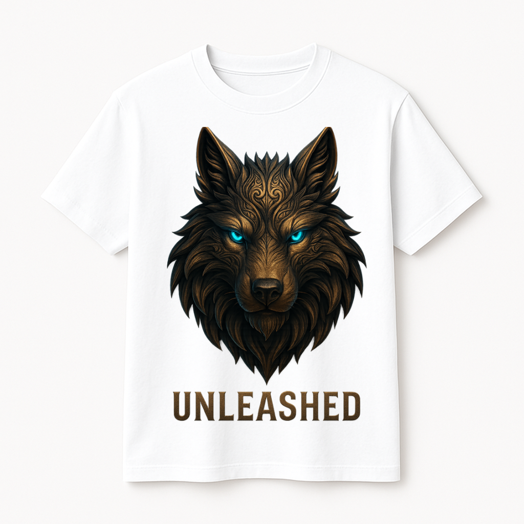 Unleashed Wolf Oversized T-Shirt – Fierce Spirit | 100% Cotton, 180 GSM