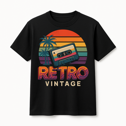 AINVIE Retro Vintage Cassette T-Shirt | 100% Cotton Premium Streetwear