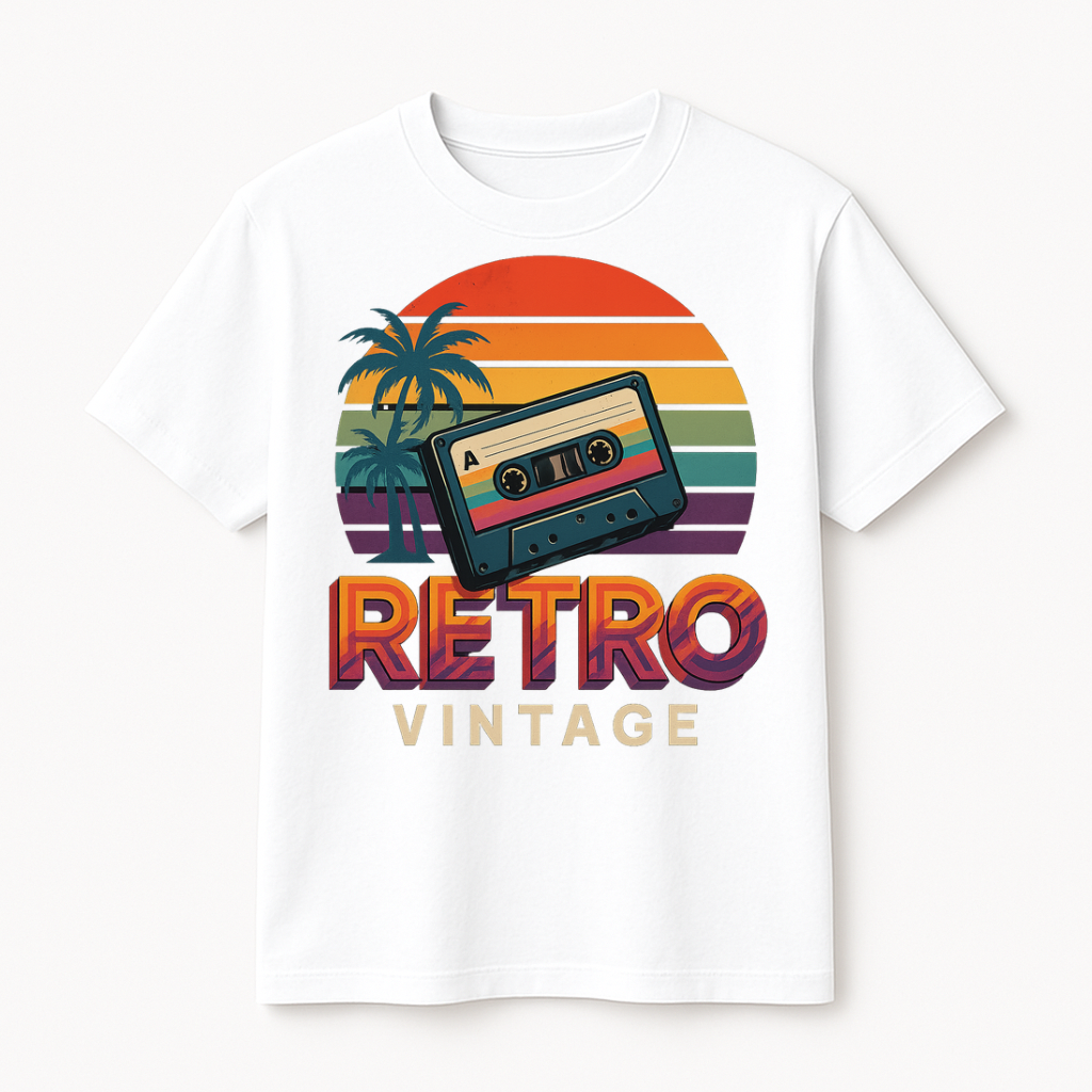 AINVIE Retro Vintage Cassette T-Shirt | 100% Cotton Premium Streetwear