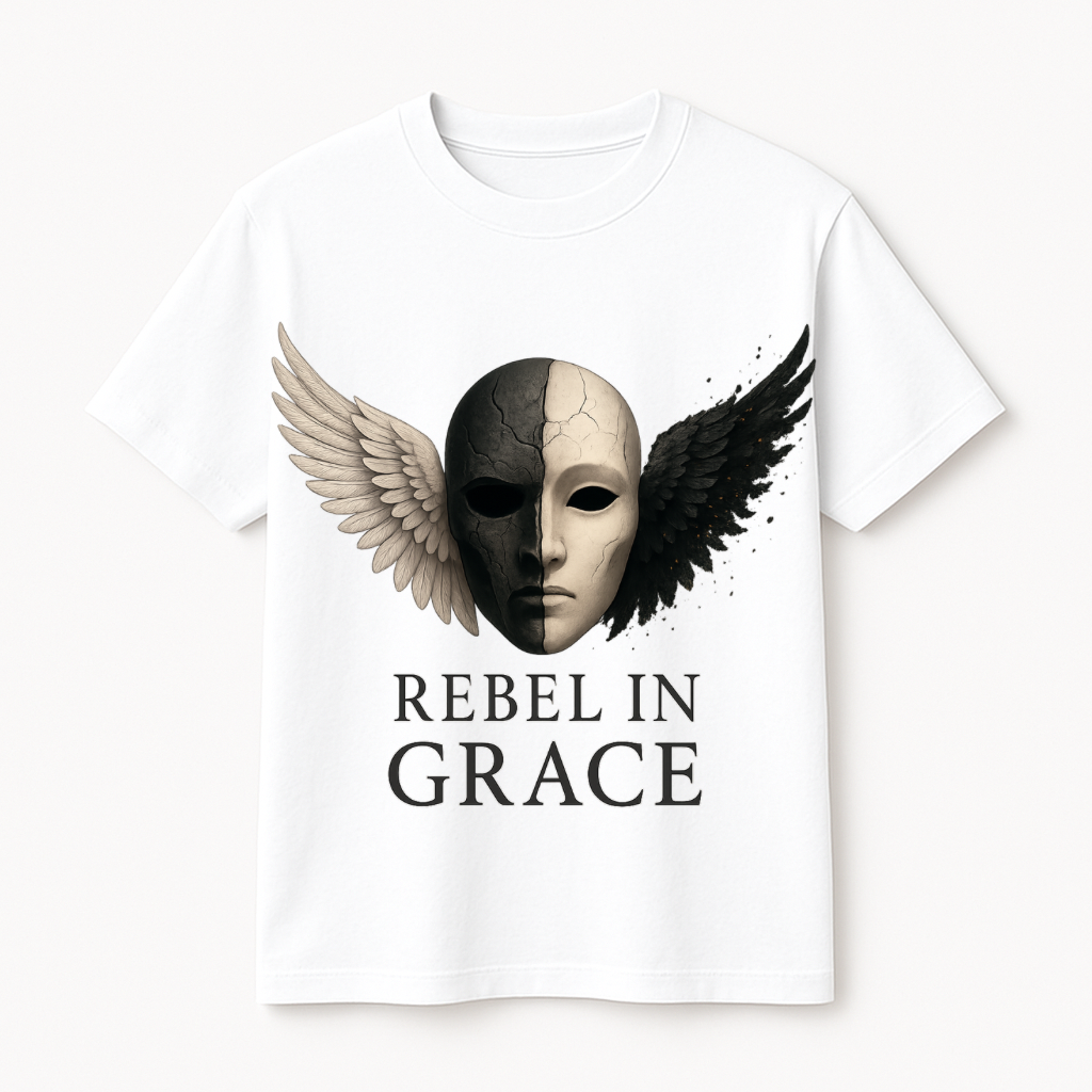 REBEL IN GRACE – Duality Mask Wings T-Shirt (Regular Fit)