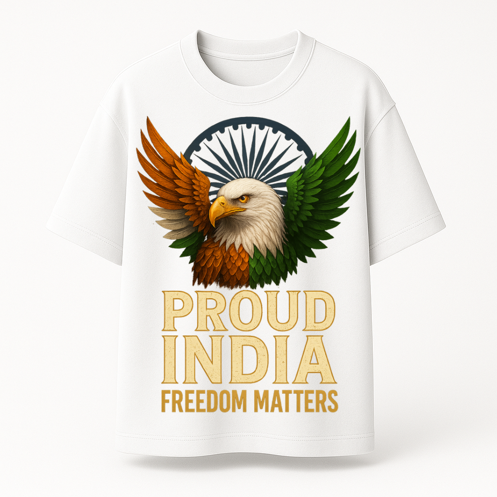 Proud India Freedom Matters Oversized T-Shirt – 220 GSM | 100% Cotton Premium Streetwear