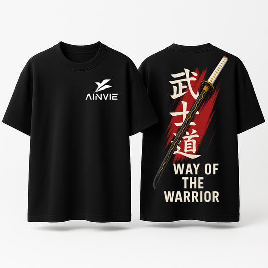 Way of the Warrior Oversized T-Shirt – Samurai Katana | 220 GSM | 100% Cotton Premium Streetwear