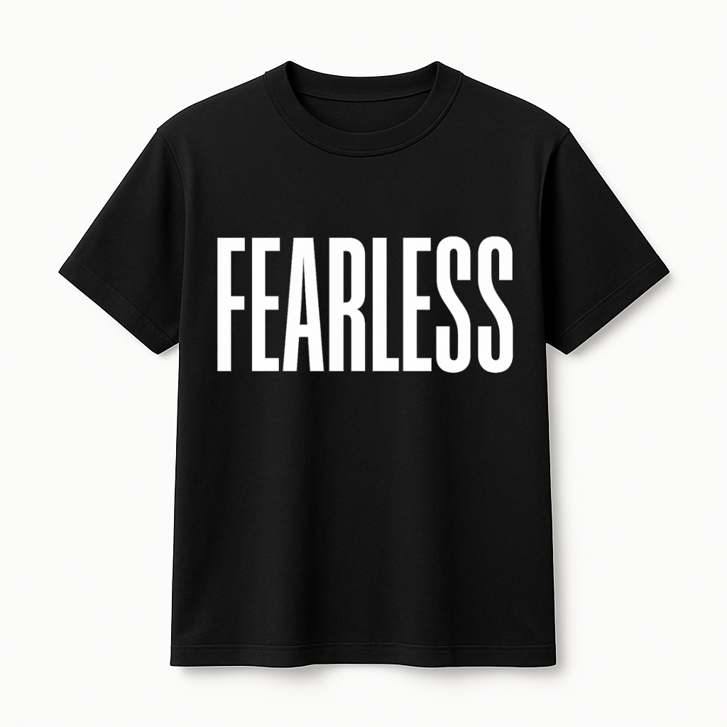 Fearless Oversized T-Shirt – Minimal Typography | 220 GSM | 100% Cotton Premium Streetwear