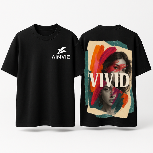 AINVIE “VIVID” Oversized Premium T-Shirt – 220 GSM | 100% Cotton