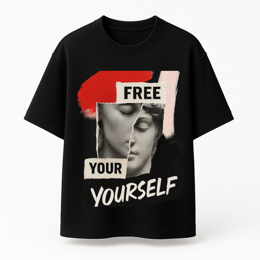 AINVIE “Free Your Yourself” Oversized Premium T-Shirt | 220 GSM | 100% Cotton