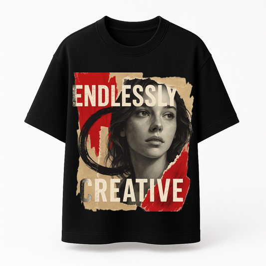 AINVIE “Endlessly Creative” Oversized Premium T-Shirt – 220 GSM | 100% Cotton