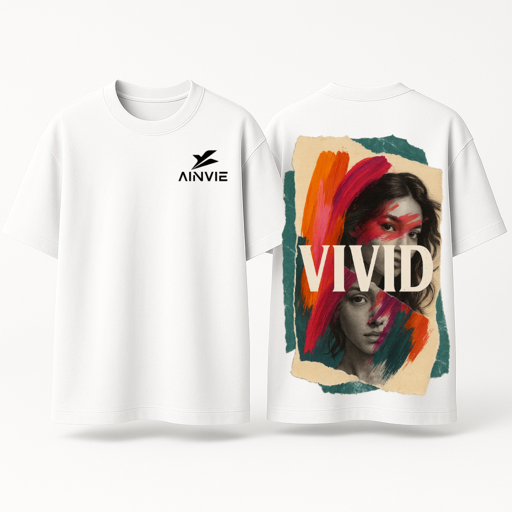 AINVIE “VIVID” Oversized Premium T-Shirt – 220 GSM | 100% Cotton