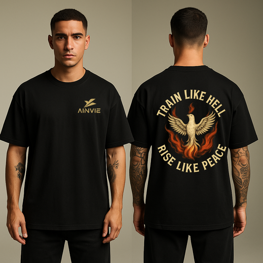 TRAIN LIKE HELL – Oversized Phoenix Tee by AINVIE