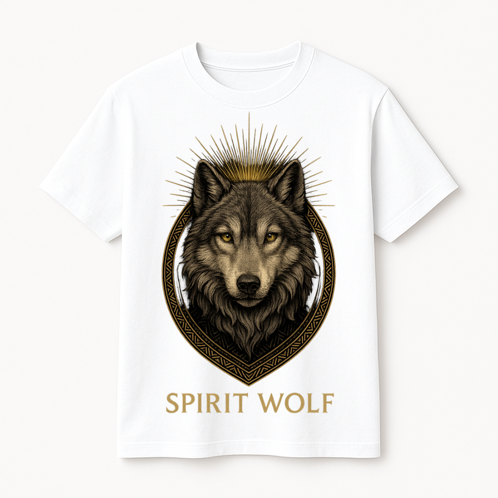 SPIRIT WOLF -- Premium Cotton Regular Fit T-Shirt