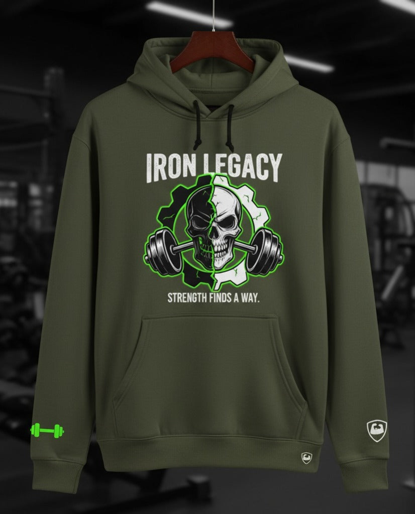Iron Legacy Skull Hoodie – Strength Finds a Way