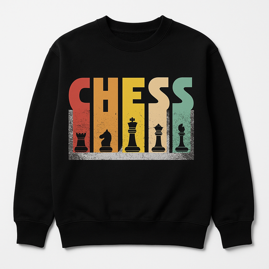 Retro Chess Master Sweatshirt – Premium 350 GSM Cotton Fleece