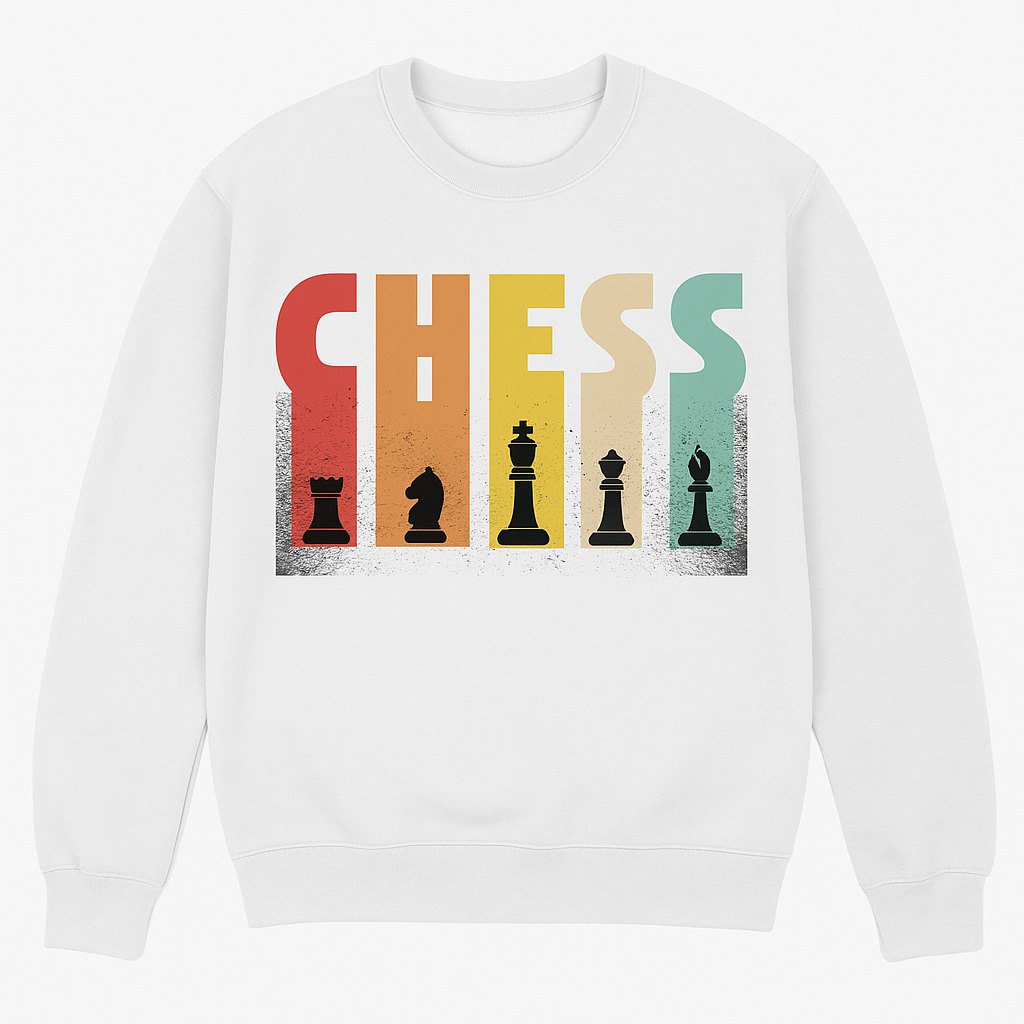 Retro Chess Master Sweatshirt – Premium 350 GSM Cotton Fleece